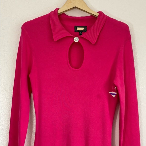 Alexia Admor Keyhole Long Sleeve Knit Midi Dress Size: M - Picture 2 of 6